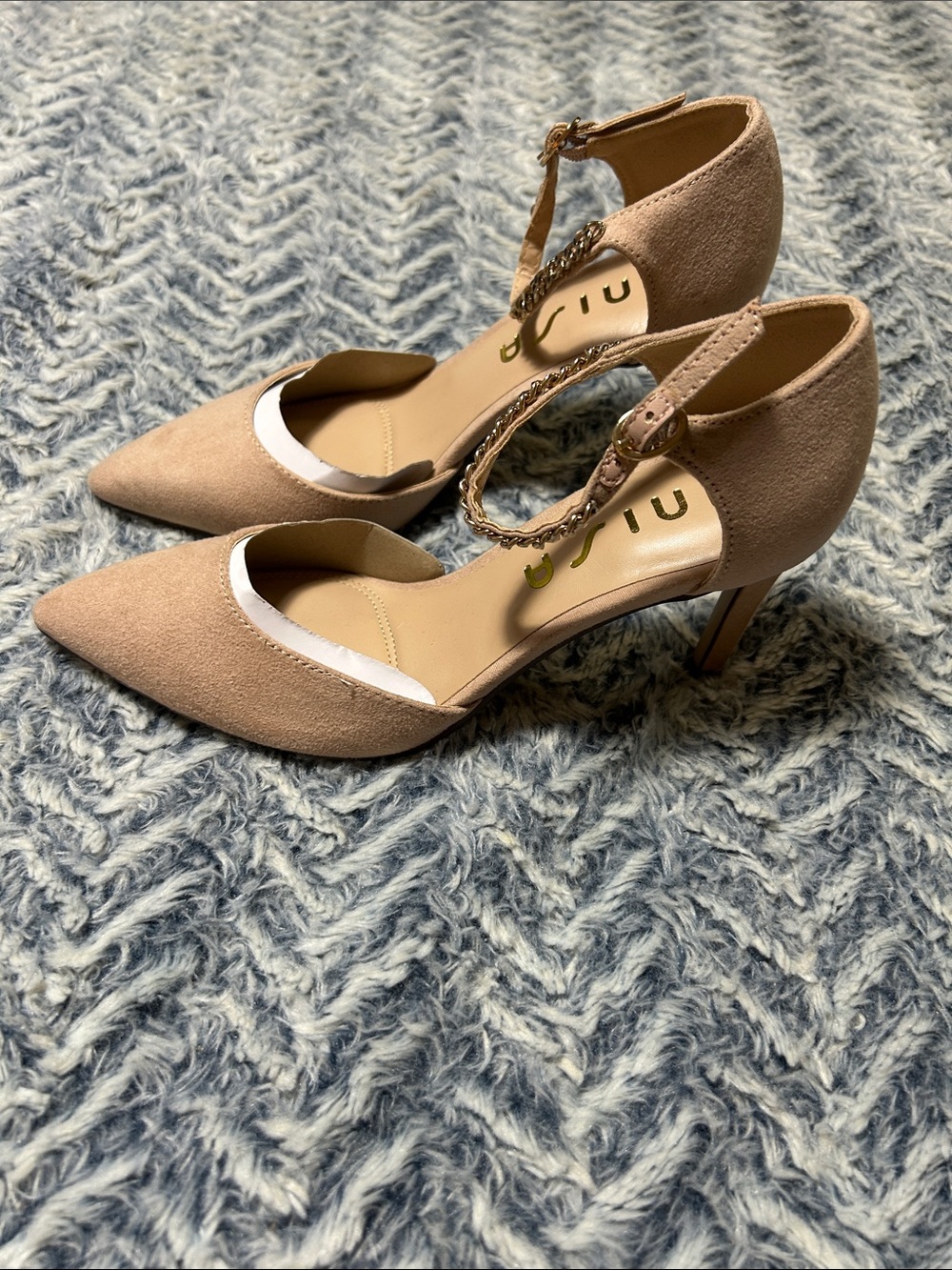 Unisa Blush Pointed-Toe Ankle-Strap Heels